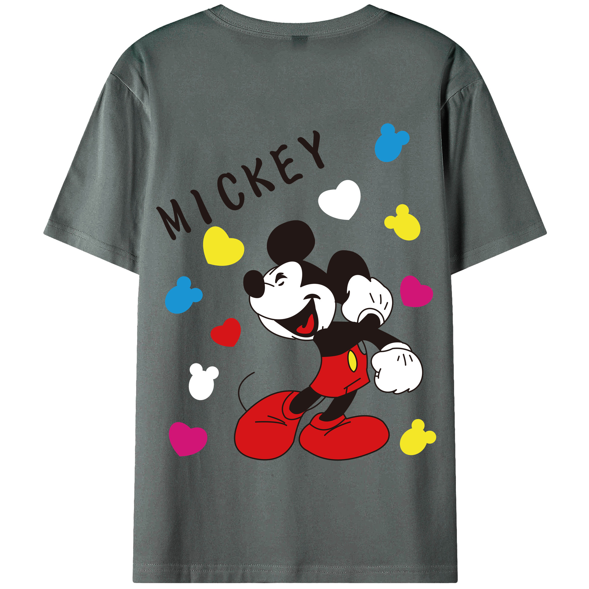 （画像用） ミッキーマウス Mickey Mouse 綿100％半袖Tシャツ（背面プリント）
